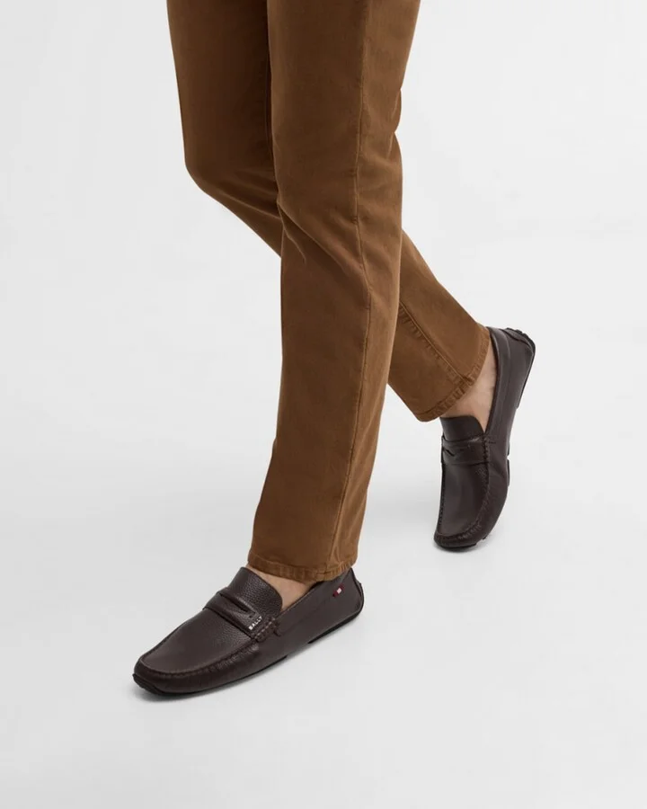 Men's Palven Pilot Grained Leather Drivers - Image 5