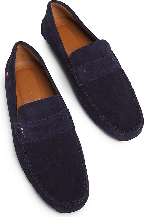 Men's Palven Suede Penny Loafers - Navy - Size 11 - Image 4