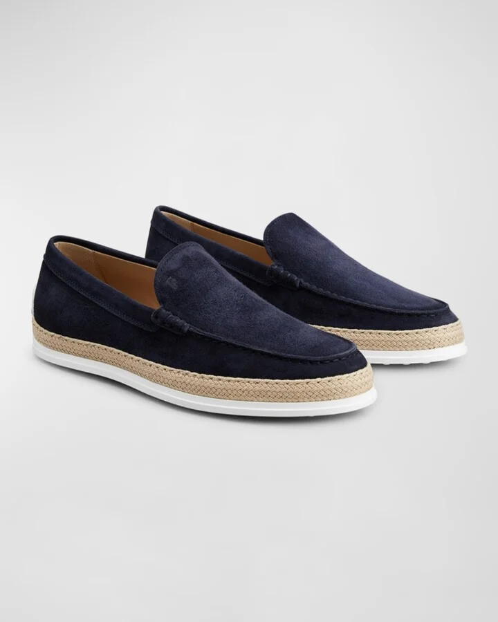 Men's Pantofola Gomma Rafia TV Suede Loafers - Image 9