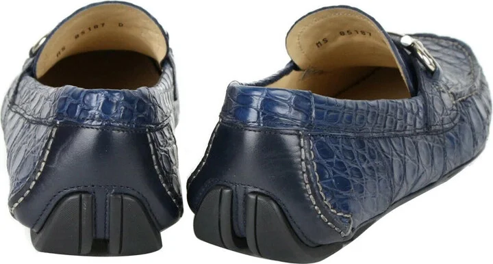 Men's Parigi Dark Blue Crocodile Horsebit Loafers - Image 5