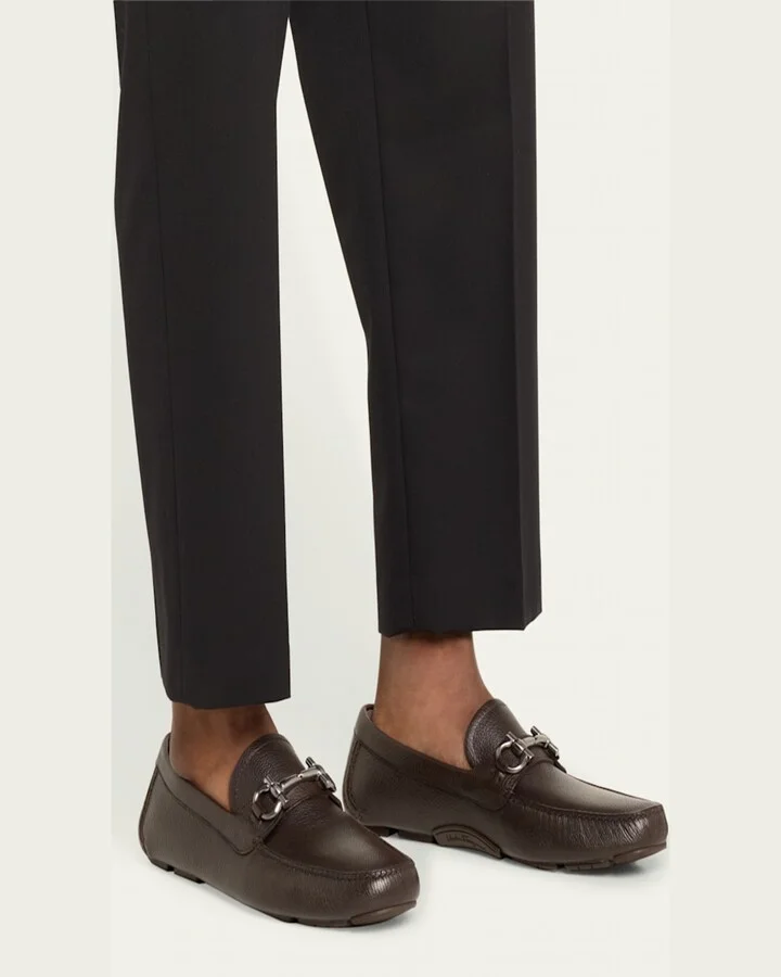 Men's Parigi Gancini Leather Drivers - Image 3