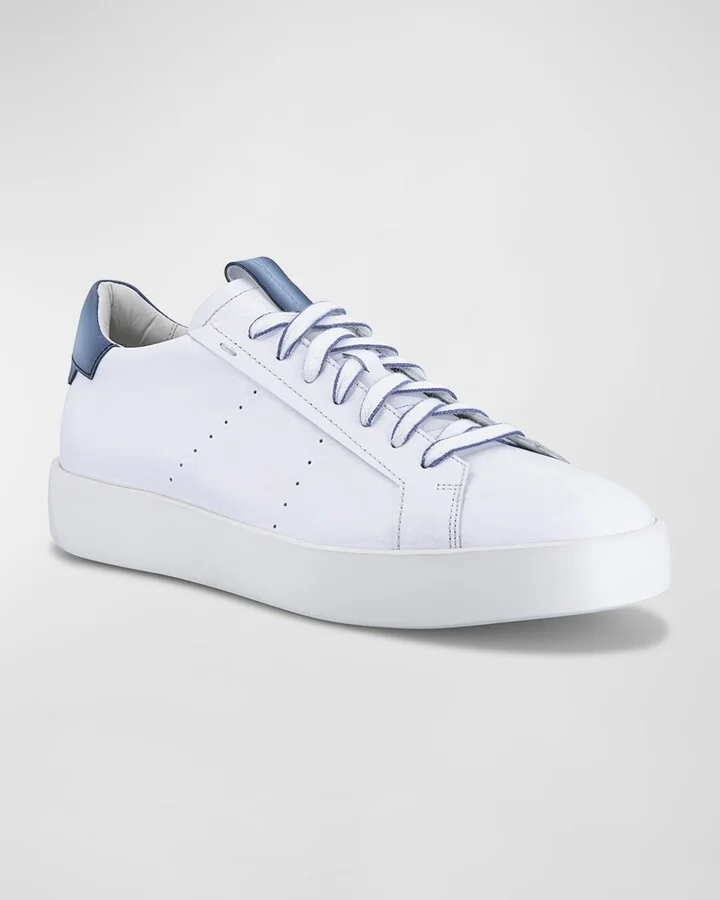 Men's Part Bicolor Leather Low-Top Sneakers