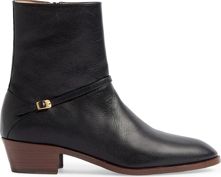 Men's Pat Ankle Boots in Kidskin - Black - Size 9