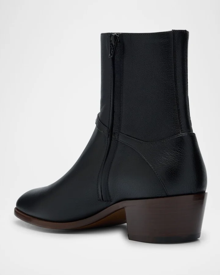 Men's Pat Leather Side-Buckle Booties - Image 9