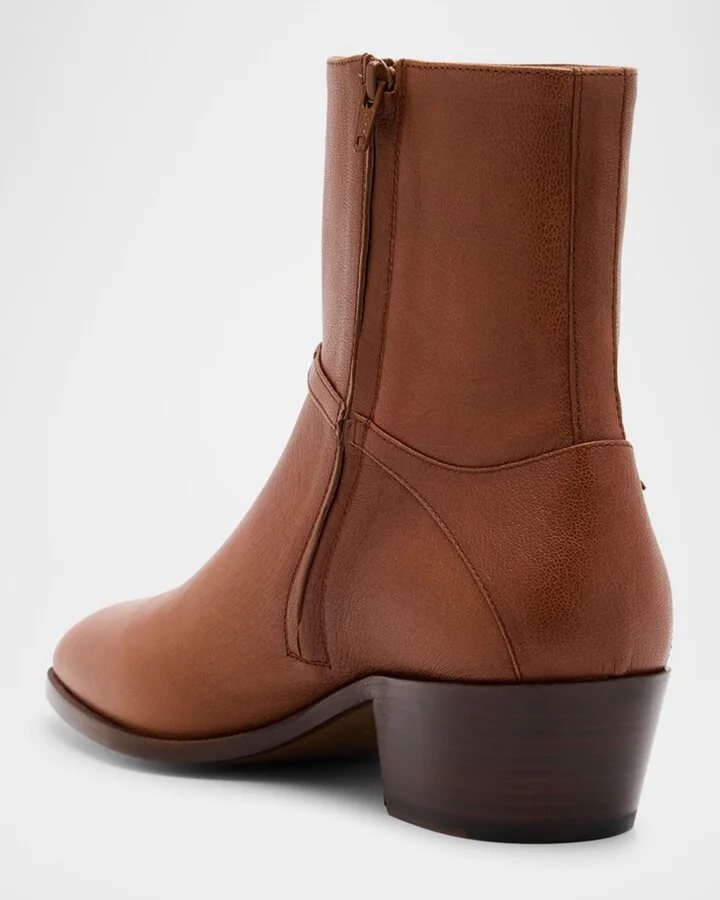 Men's Pat Leather Side-Buckle Booties - Image 11
