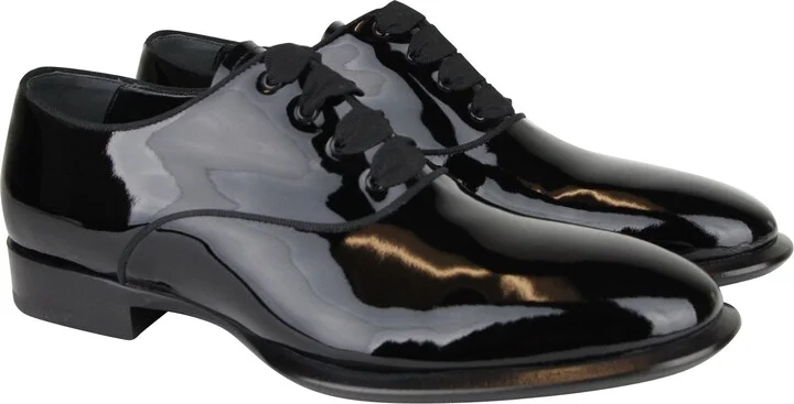 Men's Patent Black Leather Dress Shoes - Image 2