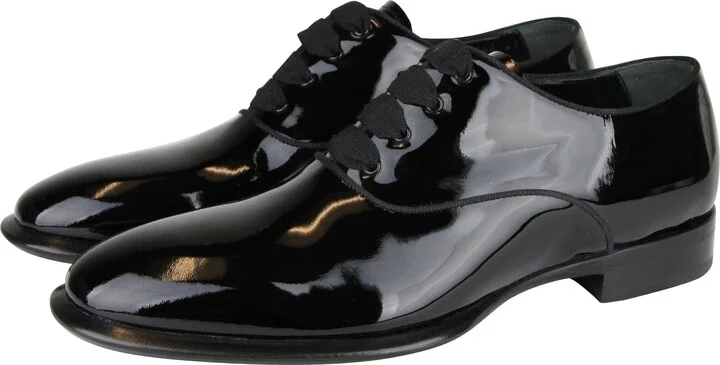 Men's Patent Black Leather Dress Shoes - Image 4