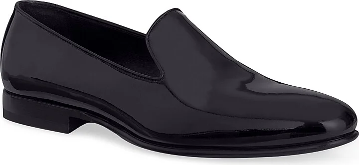Men's Patent Calfskin Dress Shoes - Black - Size 7 - Image 2