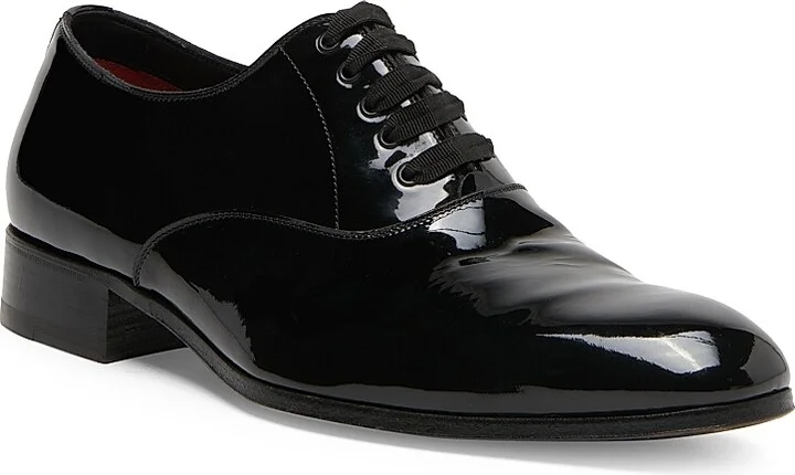 Men's Patent Lace-Up Oxfords - Black - Size 10 - Image 2