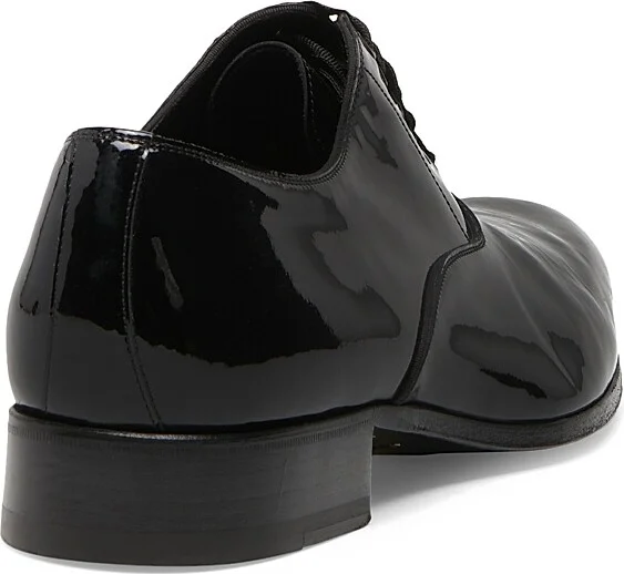 Men's Patent Lace-Up Oxfords - Black - Size 10 - Image 3