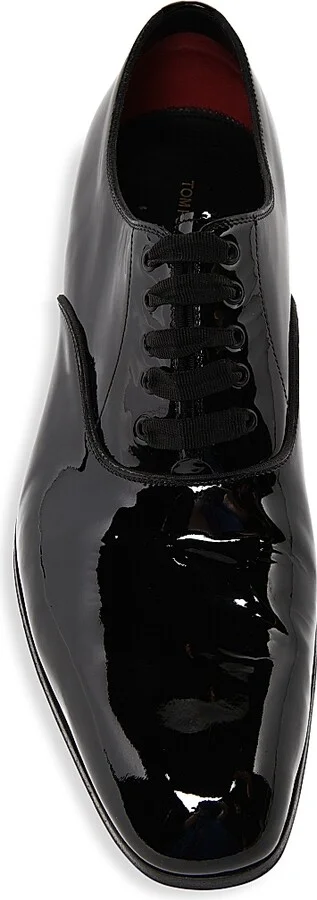 Men's Patent Lace-Up Oxfords - Black - Size 10 - Image 5