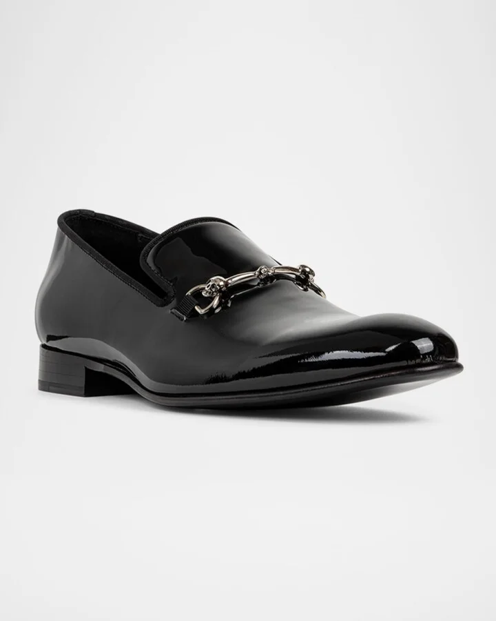Men's Patent Leather Bit Loafers - Image 3
