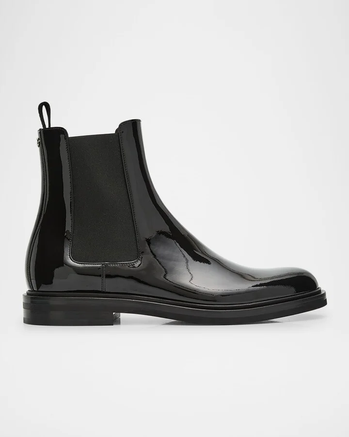 Men's Patent Leather Chelsea Boots