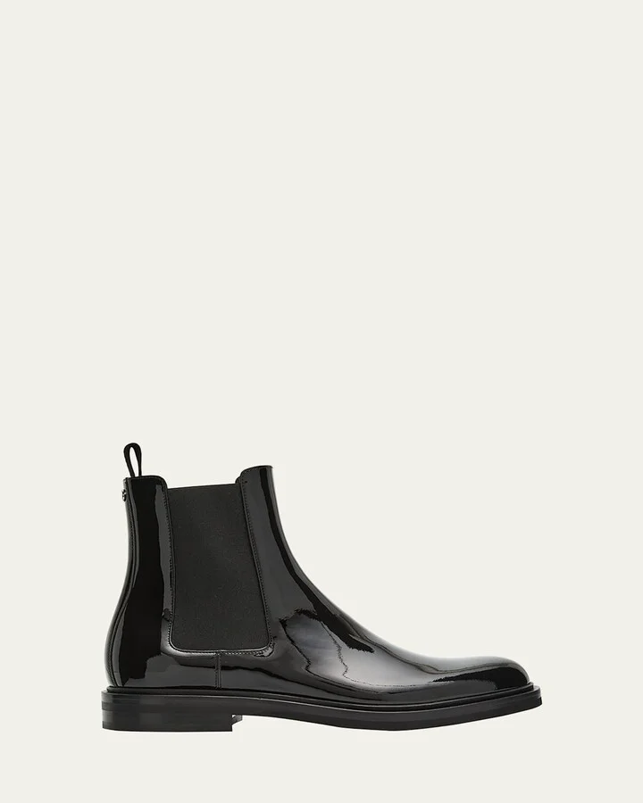 Men's Patent Leather Chelsea Boots