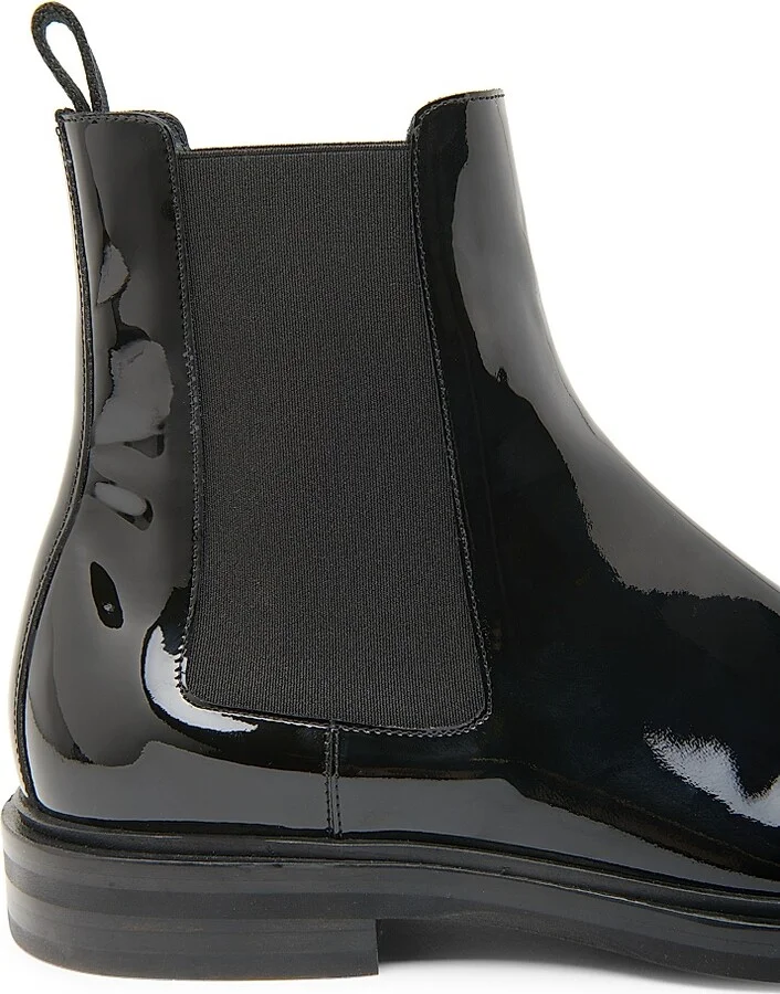 Men's Patent Leather Chelsea Boots - Nero - Size 9 - Image 5