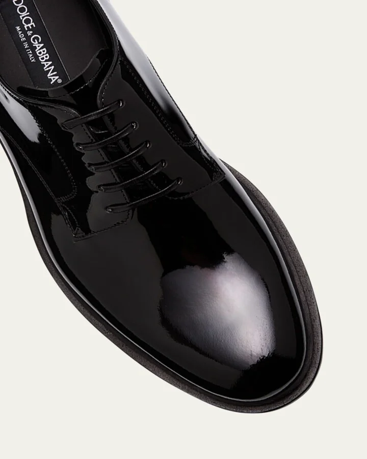 Men's Patent Leather Derby Shoes - Image 5