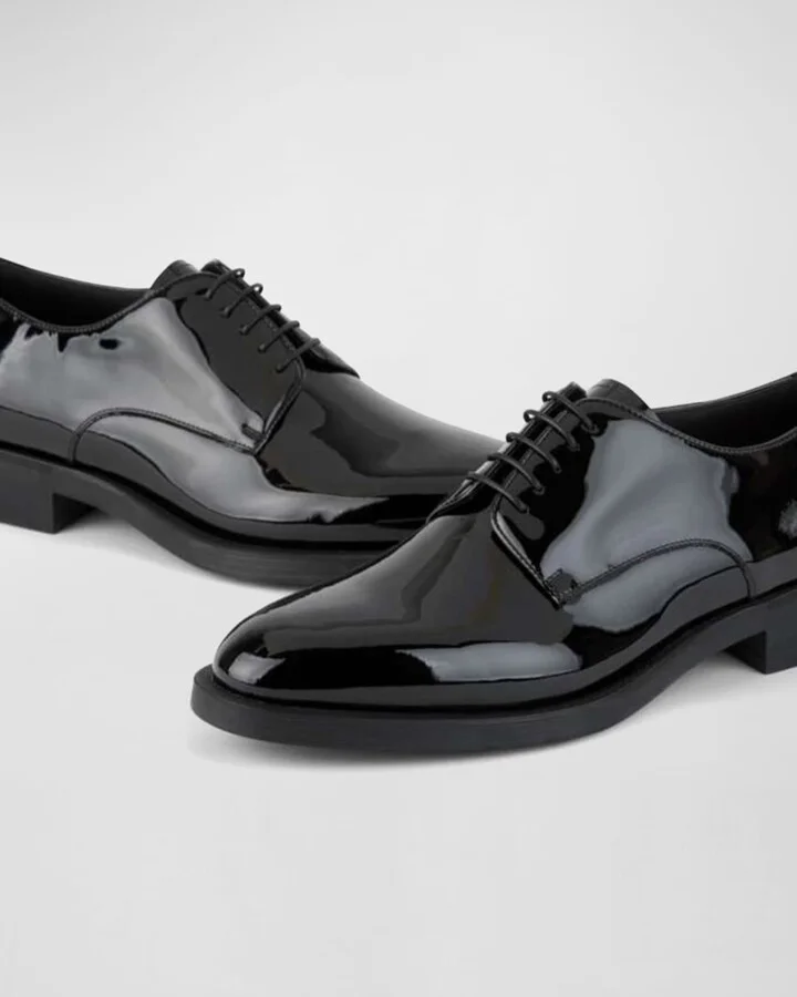 Men's Patent Leather Derby Shoes - Image 6