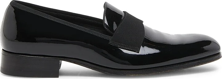 Men's Patent Leather Loafers - Black - Size 14