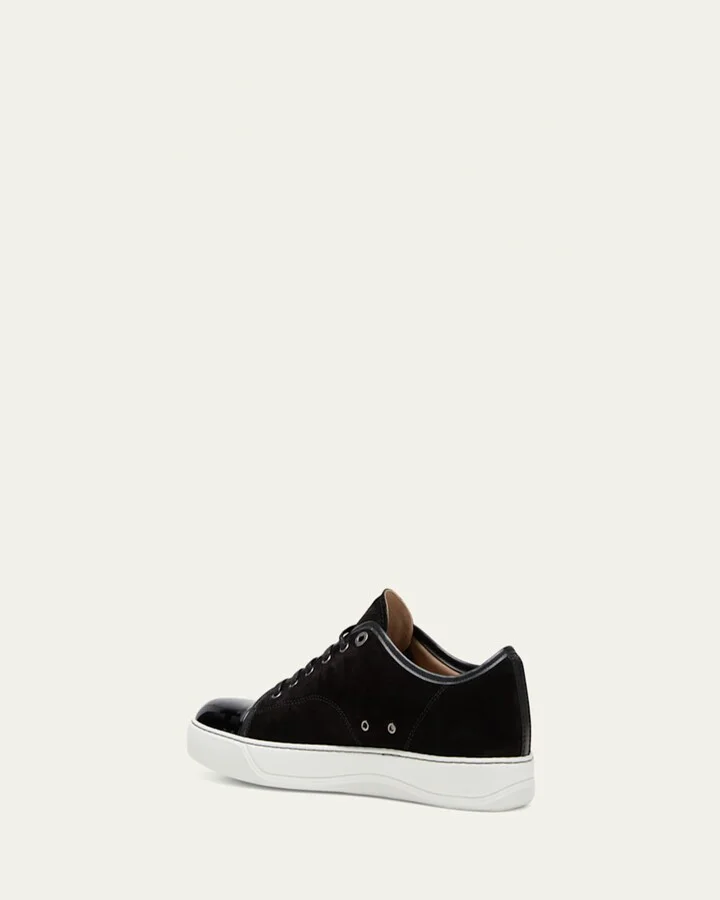 Men's Patent Leather/Suede Low-Top Sneakers - Image 4