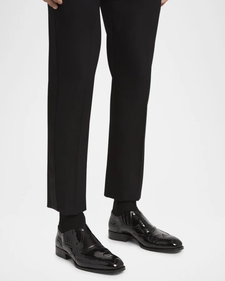 Men's Patent Wingtip Brogue Loafers - Image 5