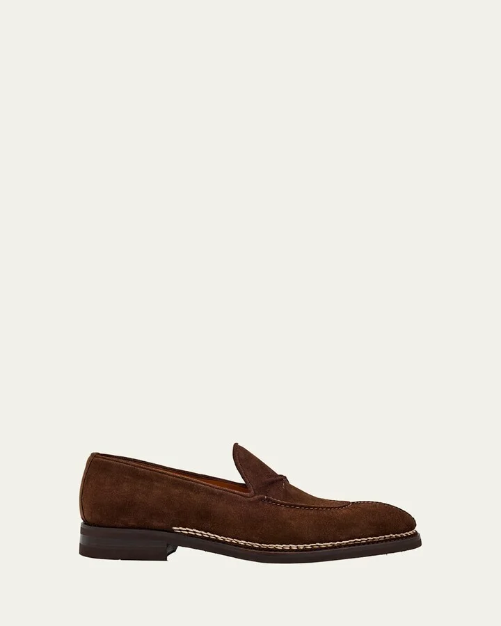Men's Patrizio Leather Rubber-Sole Loafers
