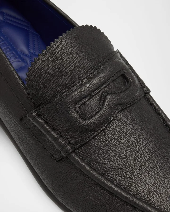 Men's Pearl Leather B-Logo Penny Loafers - Image 2