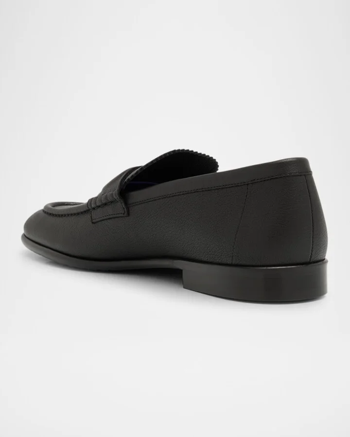 Men's Pearl Leather B-Logo Penny Loafers - Image 3