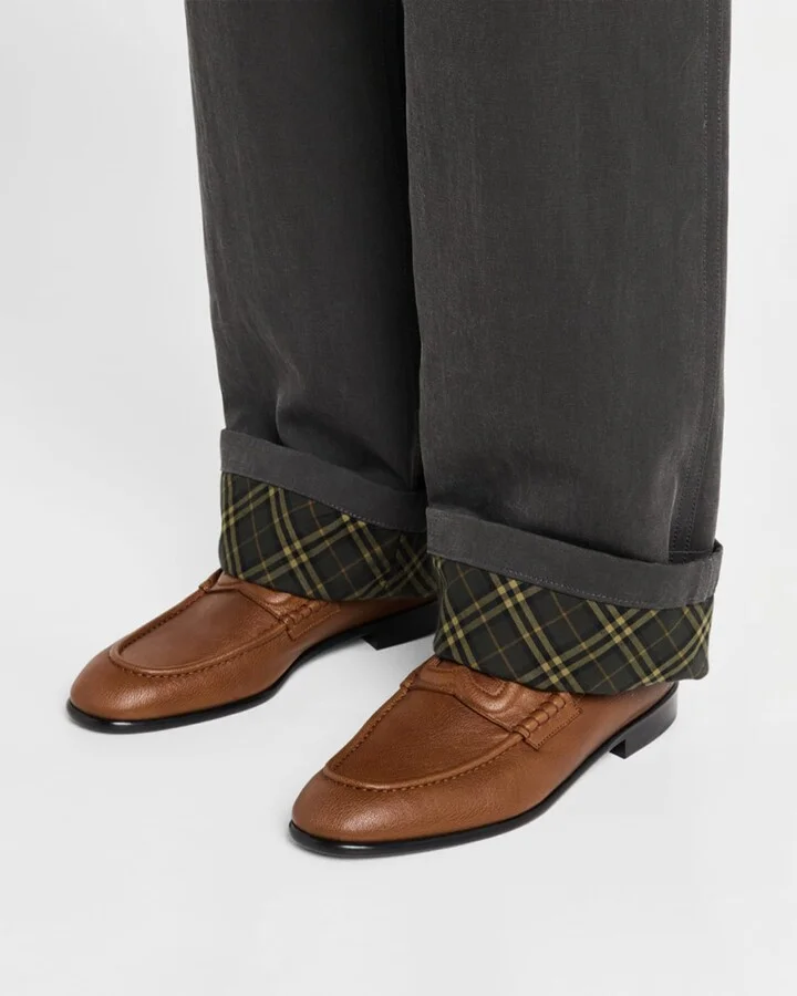 Men's Pearl Leather B-Logo Penny Loafers - Image 2