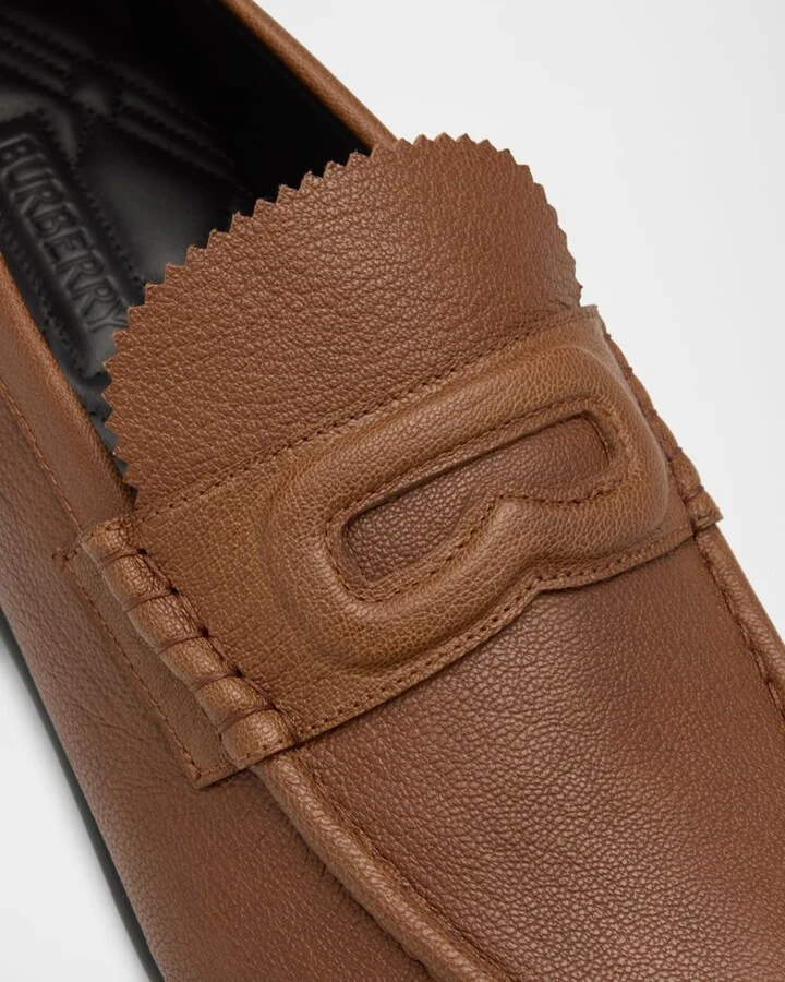 Men's Pearl Leather B-Logo Penny Loafers - Image 4