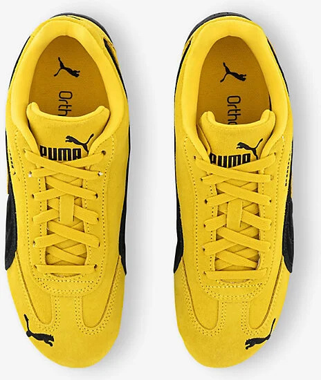 Mens Pele Yellow Speedcat Og Logo-Print Suede Low-Top Trainers Eur 38/5 Uk Women - Image 2