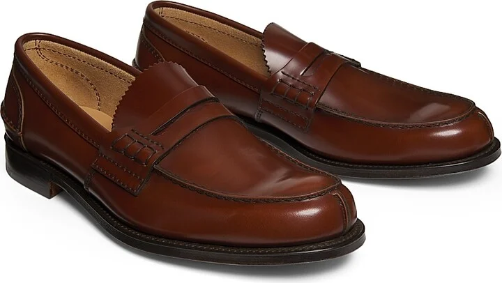 Men's Pembrey Leather Penny Loafers - Tabacco - Size 7.5 - Image 2