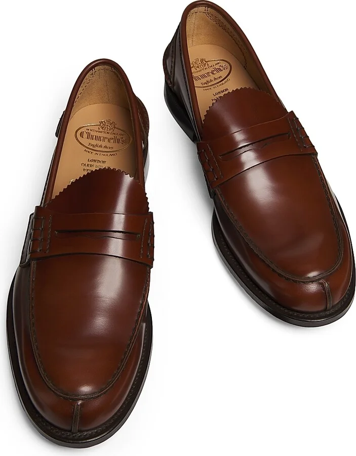 Men's Pembrey Leather Penny Loafers - Tabacco - Size 7.5 - Image 4