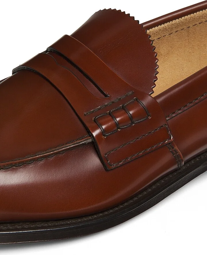 Men's Pembrey Leather Penny Loafers - Tabacco - Size 7.5 - Image 5