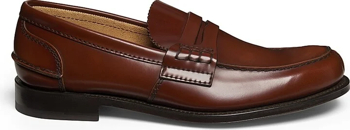 Men's Pembrey Leather Penny Loafers - Tabacco - Size 7.5