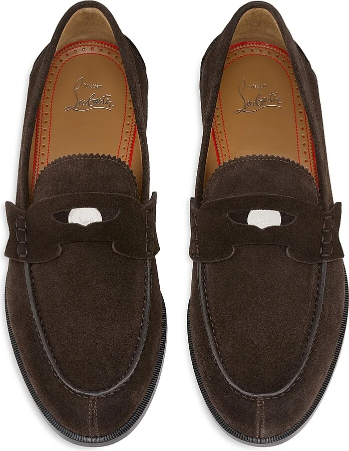 Men's Penny Leather Flat Crosta Loafers - Cafe - Size 7 - Image 4