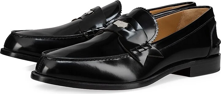 Men's Penny Leather Loafers - Black - Size 6.5 - Image 2