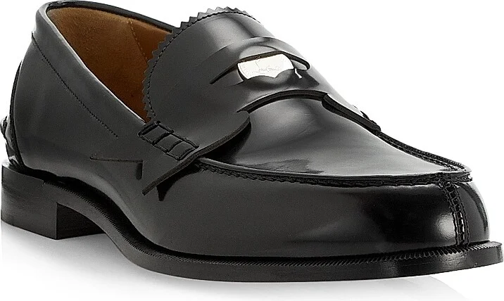 Men's Penny Leather Loafers - Black - Size 8 - Image 2