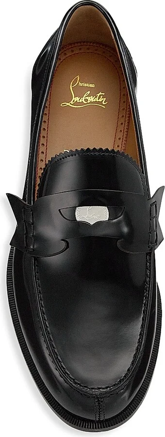 Men's Penny Leather Loafers - Black - Size 8 - Image 5