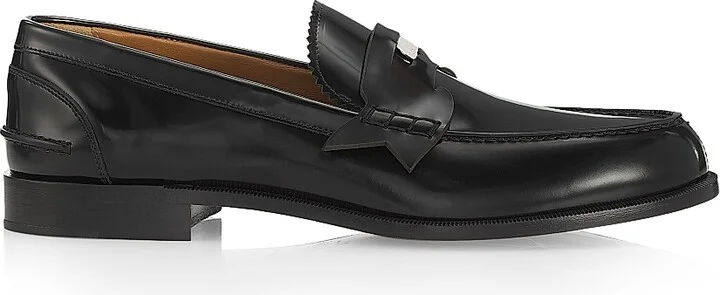 Men's Penny Leather Loafers - Black - Size 8