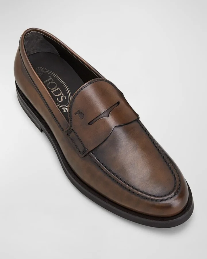 Men's Penny Leather Slip-On Loafers - Image 2