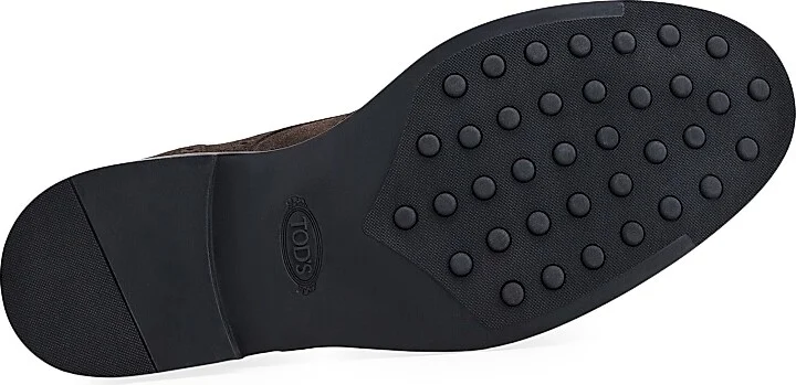 Men's Perforated Suede Derbys - Dark Brown - Size 7 - Image 4
