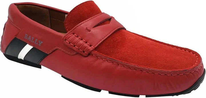 Men's Piotre Leather / Suede With / Web Logo Slip On Loafer Shoes