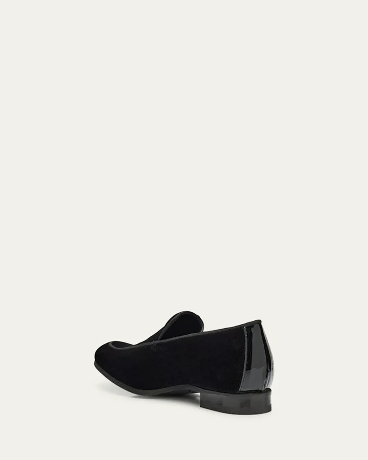 Men's Piped Velvet Apron-Toe Venetian Loafers - Image 2