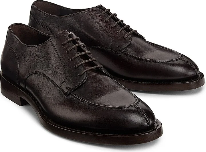 Men's Polished Leather Oxfords - Brown - Size 9 - Image 2