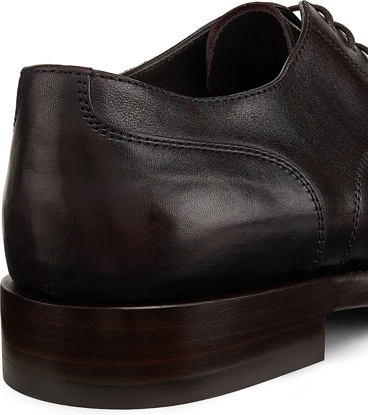 Men's Polished Leather Oxfords - Brown - Size 9 - Image 3