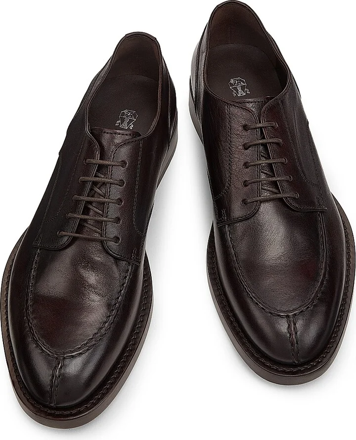 Men's Polished Leather Oxfords - Brown - Size 9 - Image 4