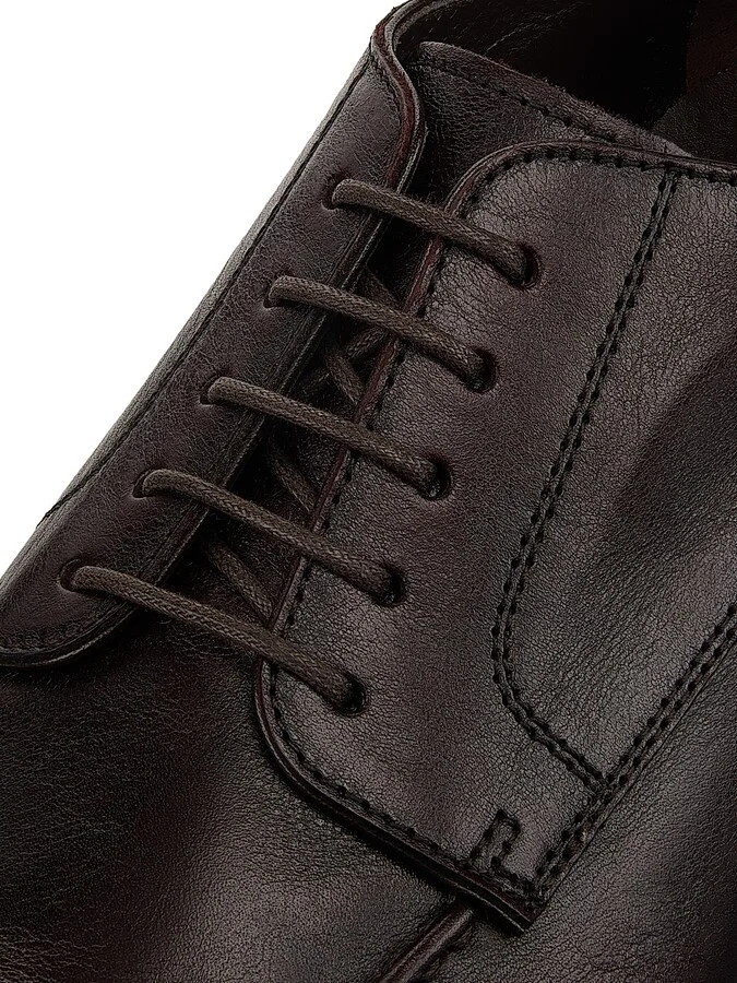 Men's Polished Leather Oxfords - Brown - Size 9 - Image 5