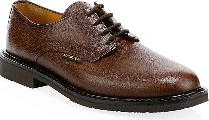 Men's Polished Pebbled Leather Oxfords - Black - Size 7.5 - Image 2