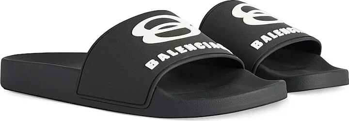 Men's Pool Slide Sandals - Black - Size 7 - Image 3