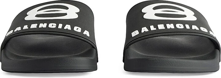 Men's Pool Slide Sandals - Black - Size 7 - Image 4